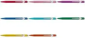 Ручка шариковая Caran d'Ache 849 Colormat‑X, красный корпус, наконечник M, синяя паста, шестигранный стержень