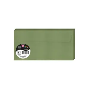 Конверт Clairefontaine 5075C зелёный бумажный 120 г/м² DL 110 x 220 мм, упаковка 20 шт.