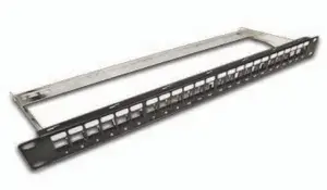 Patch panel slim wirewin TKS PANEL 24 BLACK — 24‑port keystone, black, unpopulated