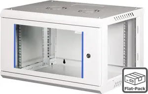 Wall-mounted rack cabinet slim wirewin WCAB PS3 600x450 6U, light grey, max load 100 kg
