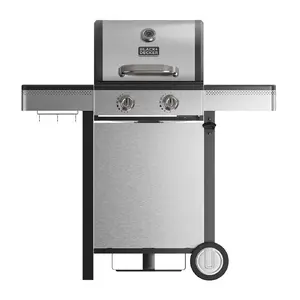 Gas grill Black & Decker BXOG7200E — 2 burners 2×3.6 kW, stainless steel, cast-iron grates, 500×415 mm cooking surface
