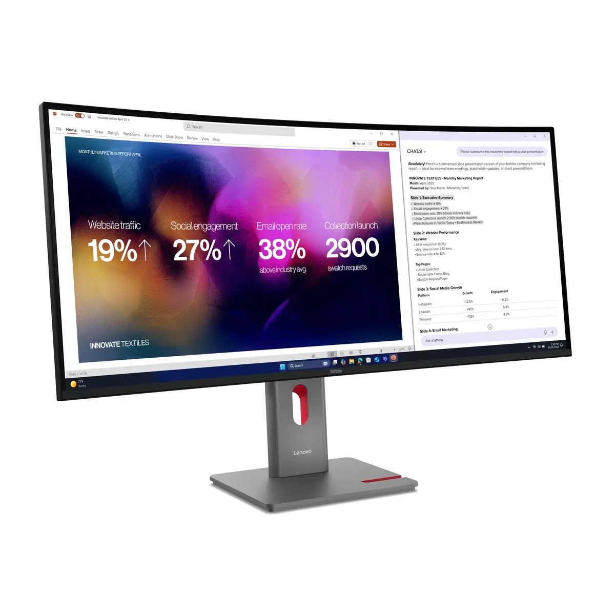 Lenovo ThinkVision P40WD-40 39,7" WUHD монитор Photo 2