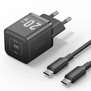 Vention TZ-FEPB0-EU-01 USB-C 20W Fast Indoor Mobile Device Charger with 1m Cable, Black