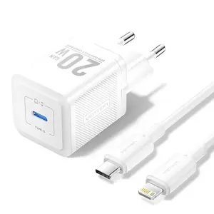Vention 1-Port USB-C GaN Charger 20W with 1 m USB-C to USB-C Cable, White