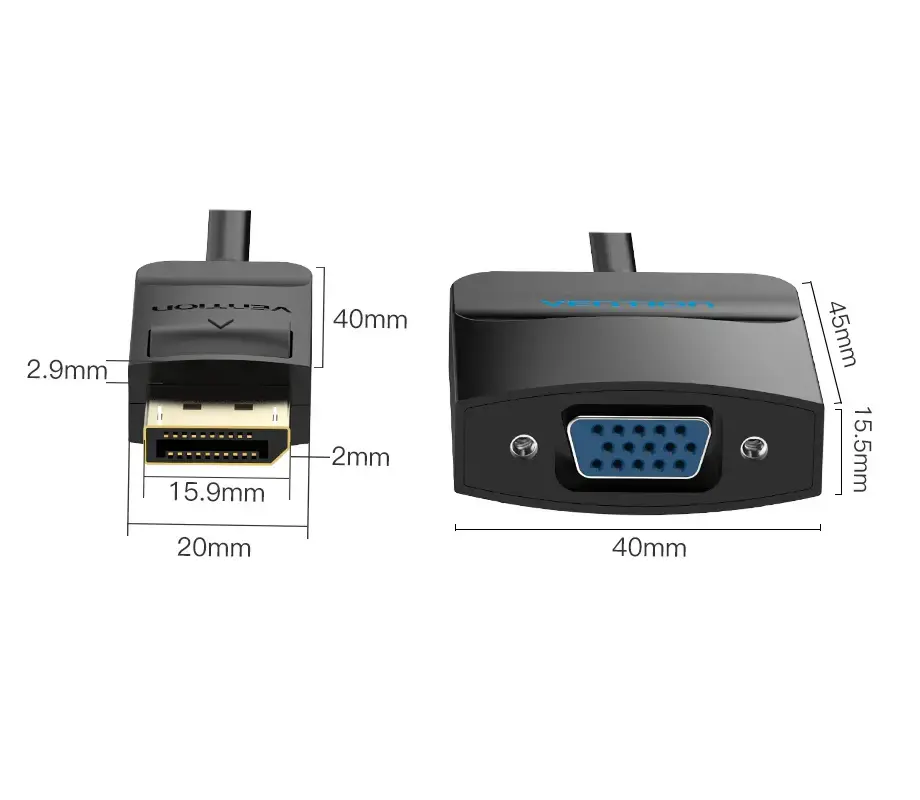 Vention DisplayPort uz VGA kabelis HBFBB Photo 14