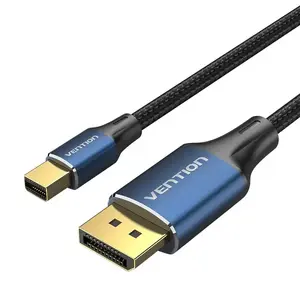 Mini DisplayPort to DisplayPort Cable Vention HCFLH — 2 m, 8K, cotton-braided, aluminum-alloy connectors, 5.5 mm diameter