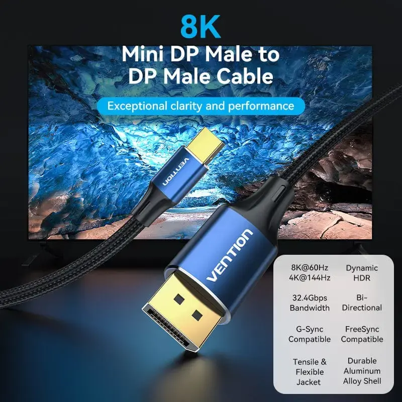 Vention HCFLH Mini DisplayPort uz DisplayPort 2 m Photo 2