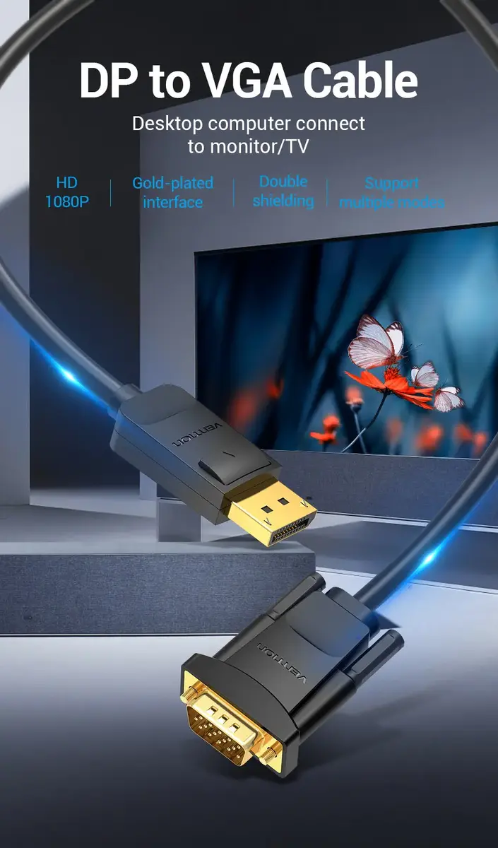 Vention DisplayPort uz VGA kabelis HBLBH 2 m Photo 5
