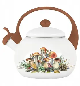 Stovetop Enamel Kettle Odel OD 3029 — 2.2 L, Mushroom Pattern