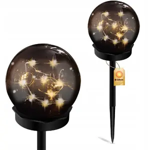 Solar garden lamp KRUPS GLORIS 3000K, spherical outdoor light, warm white 3000K