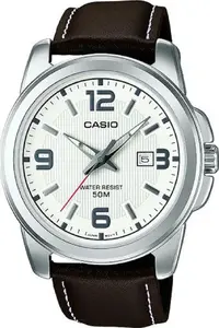 Rokaspulkstenis CASIO MTP-1314L-7AV — vīriešu, analogs, kvarca, ādas siksniņa, datuma logs