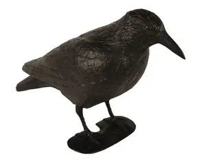 Plastic Crow Decoy Greenmill GW7310 — standing imitation crow, decorative garden bird