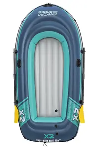Uzsūcošs 2‑vietīgs plosts Bestway Hydro-Force Trek X2, 2,32 m, ceļošanai/atpūtai, zils/zaļš