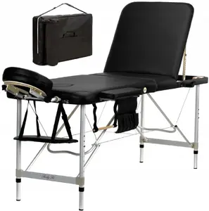 Massage table Bodyfit 3-segment aluminum — portable massage bed, adjustable head and leg sections