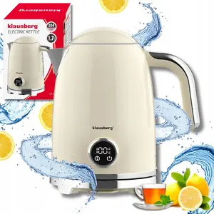 Electric Kettle Klausberg KB-9028 with 1.7L Capacity and Built-in Thermometer, LED Retro Design