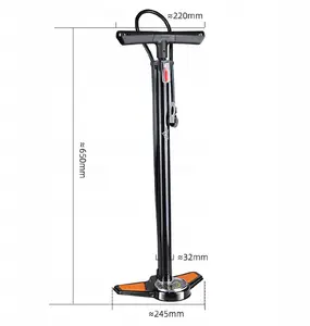 Floor Pump RockBros GP6532B with Pressure Gauge — RockBros — black-orange