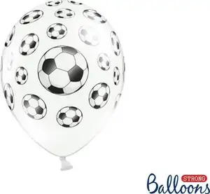Latex Balloons PartyDeco Football Pattern 30 cm, Pack of 6