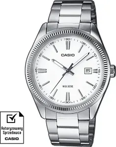 Vīriešu pulkstenis Quartz CASIO MTP-1302PD-7A1VEF — analogs kvarca mehānisms, tērauda siksniņa, datums