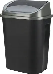 Trash Bin Vilde 25 L Plastic Black – Household Waste Container