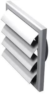 Ventilation grille Varta Murrist MVM150S, aluminum, white, insect mesh, screw holes, 150x150 mm