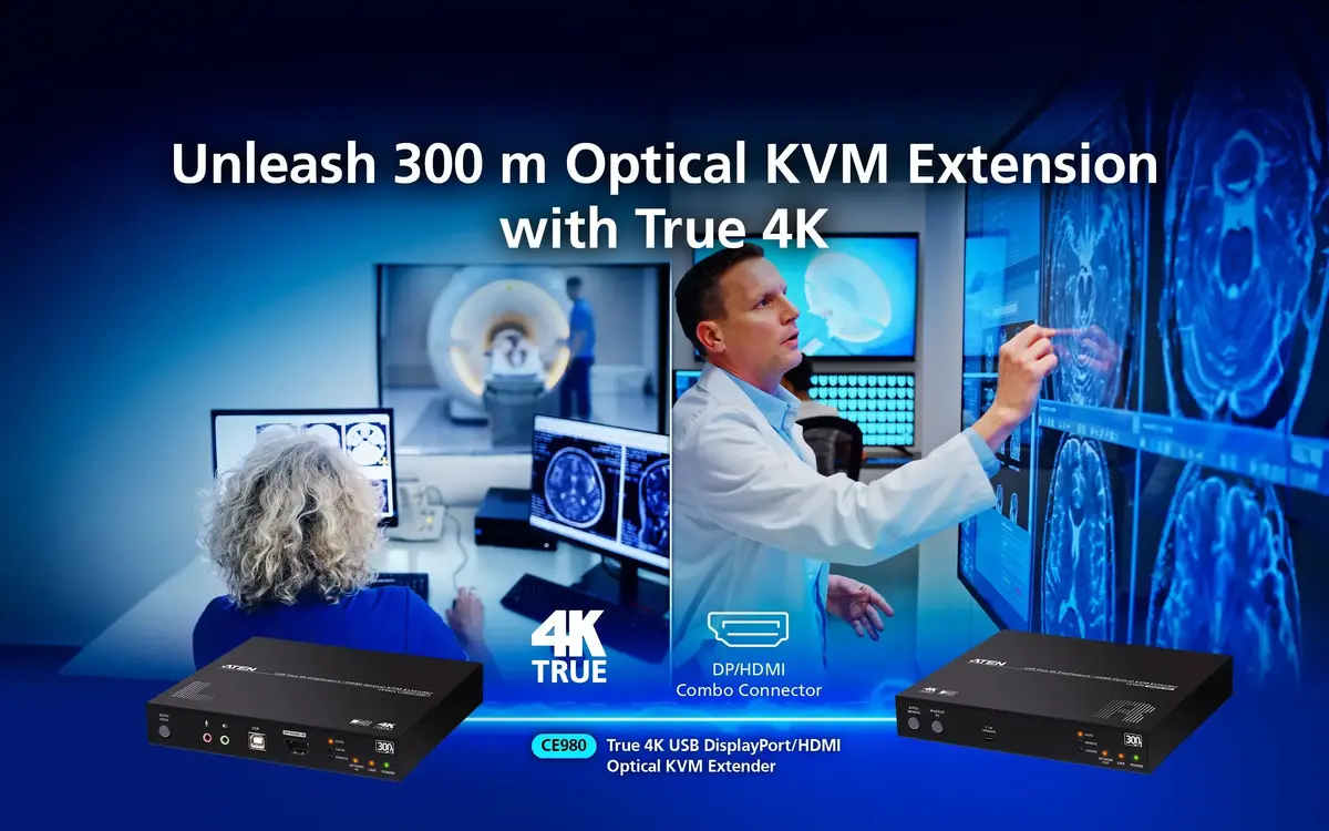 ATEN True 4K DP/HDMI Optical KVM 300m Photo 4