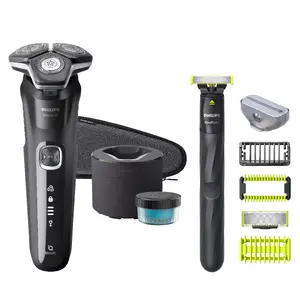 Электрическая роторная бритва Philips Series 5000 S5898/79 — 3 роторных головки, Li‑Ion батарея, Wet & Dry, очистительная станция