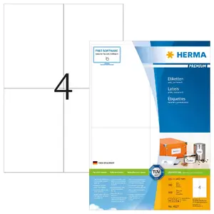 Label sheets Canon HERMA Premium A4 105×148 mm white matt paper, permanent adhesive, 800 pcs