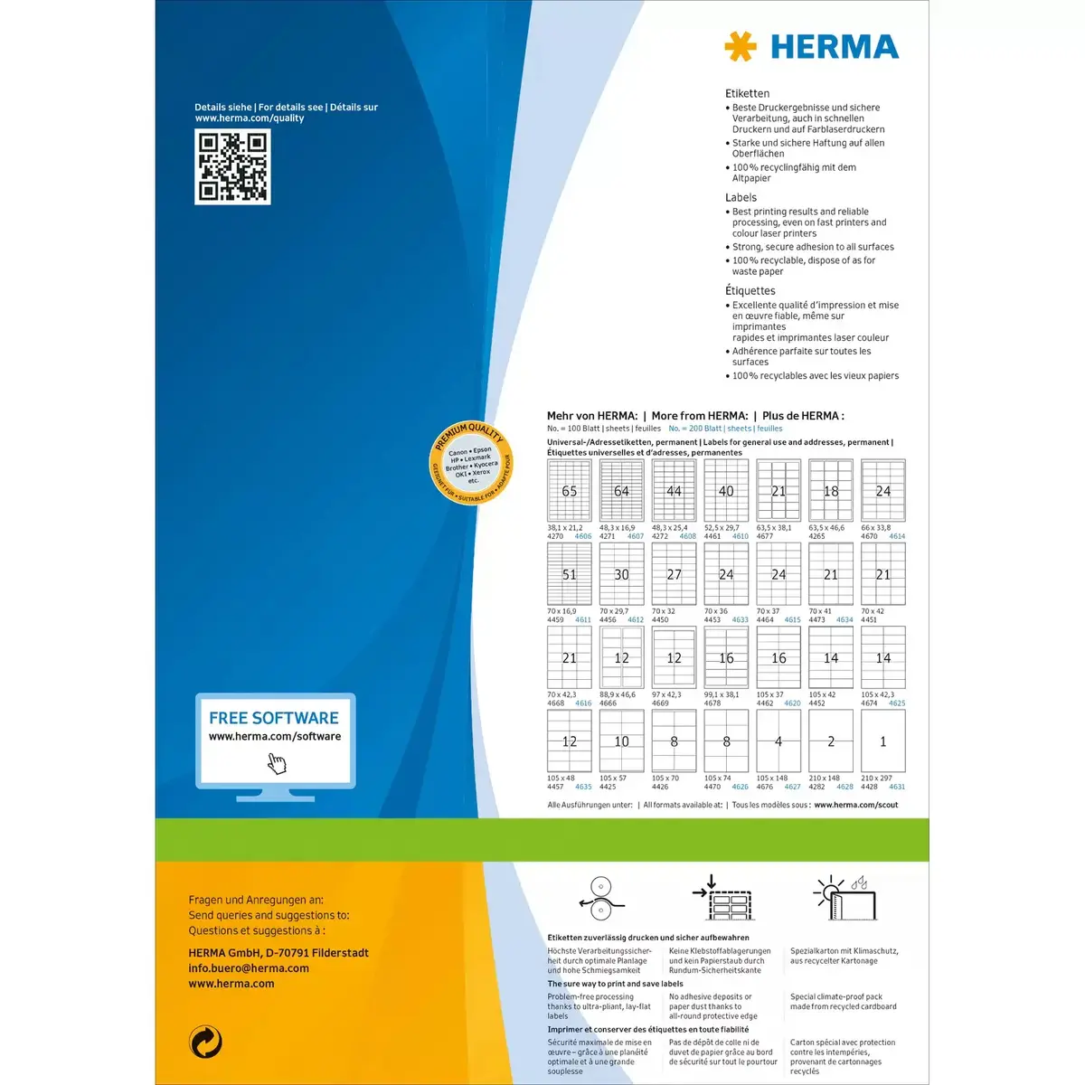 Canon HERMA Premium A4 labels 105×148 mm, 800 pcs Photo 2