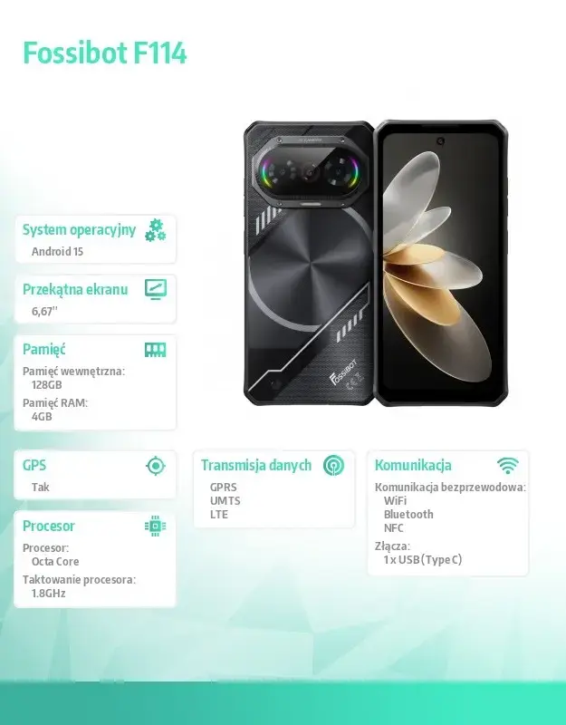 Смартфон FOSSiBOT F114 (чёрный CH) Photo 13