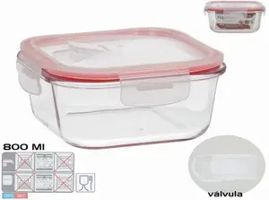 Контейнер для еды Pyrex KITCHEN&GO квадратный 800 мл, стекло с крышкой, модель 8445393578644