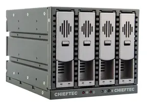 Disku atvilktņu panelis CHIEFTEC SST-3141SAS 4 x SAS, RAID 0/1/5/6/10, melns/ sudraba