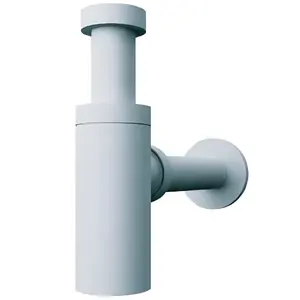 Izlietnes sifons PLASTBRNO Poseidon 1 1/4"×32 mm matēti balts, regulējams augstums 55–130 mm, garums līdz 325 mm