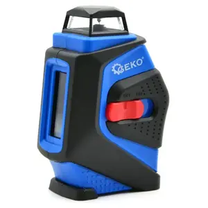 Cross-line laser GEKO 7159770 1x360° horizontal + vertical line, 20–25 m range, ±3 mm/10 m, battery powered