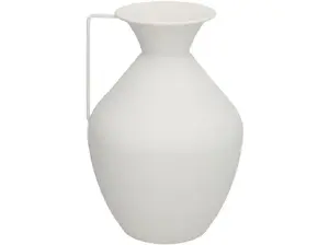 Ваза Decorlife модель 8445393395845 — белая металлическая декоративная ваза