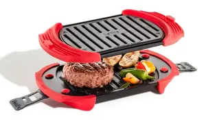 Microwave Grill Lekue 888243 — Silicone microwave cookware, black/red, model 888243