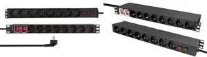 Barošanas sadalītājs LOGILINK PDU1601 — 19" PDU ar 16 x CEE 7/3 rozetēm, pārslodzes aizsardzību un slēdzi