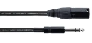 Аудиокабель CORDIAL 14811 — XLR (м) на 6,35 мм (м), 1,5 м, чёрный