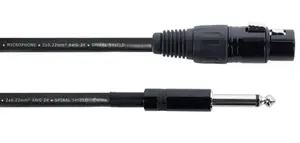 Аудиокабель CORDIAL 14752 — 10 м, XLR (гнездо) на 2×6,35 мм моно (штекеры), Черный