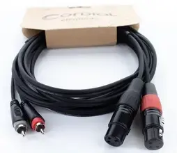 CORDIAL 14851 audio kabelis — 1 m XLR uz RCA Photo 2