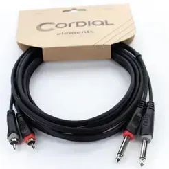 CORDIAL 14842 audio kabelis — 6 m, 2x6,35 mm uz 2xRCA Photo 2