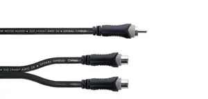 Аудио Y-адаптер CORDIAL EY 0.3 CEE — 1×RCA (шт.) на 2×RCA (гн.), 0,3 м, чёрный