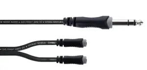 Audio Y-cable CORDIAL EY 0.3 VYY — 6.35mm male to 2×3.5mm female, 0.3 m, black