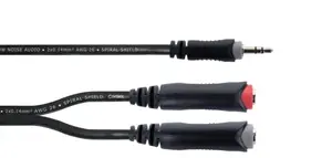 Audio Y-cable CORDIAL EY 0.3 WGG — 3.5mm male to 2×6.35mm female, 0.3 m, black
