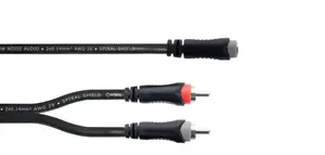 Audio cable CORDIAL EY 0.3 YCC — 3.5 mm (female) to 2×RCA (male), 0.3 m, Black