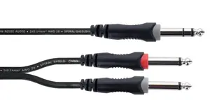 Аудиокабель CORDIAL EY 1.5 VPP 1.5 м — 6,35 мм (шт.) на 2×6,35 мм (шт.), AWG 26, чёрный