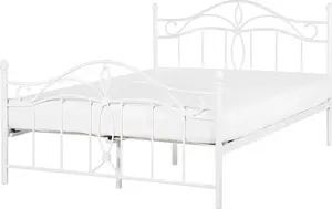 Металлическая кровать Beliani ANTLIA 140 x 200 см, белая, металлический каркас