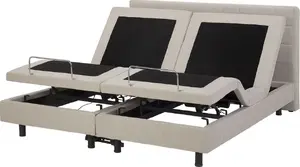 Regulējama apšūta gulta Beliani DUKE 180 x 200 cm bēša