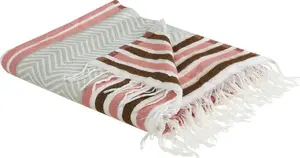 Blanket Beliani MAGAR pink and beige, soft throw 130 x 170 cm