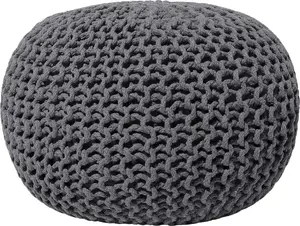 Ottoman Pouf Beliani CONRAD 50 x 35 cm, dark gray, upholstered seating pouf