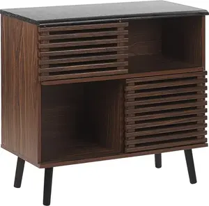 Chest of drawers Beliani PERTH in dark wood finish, storage chest, 4 drawers